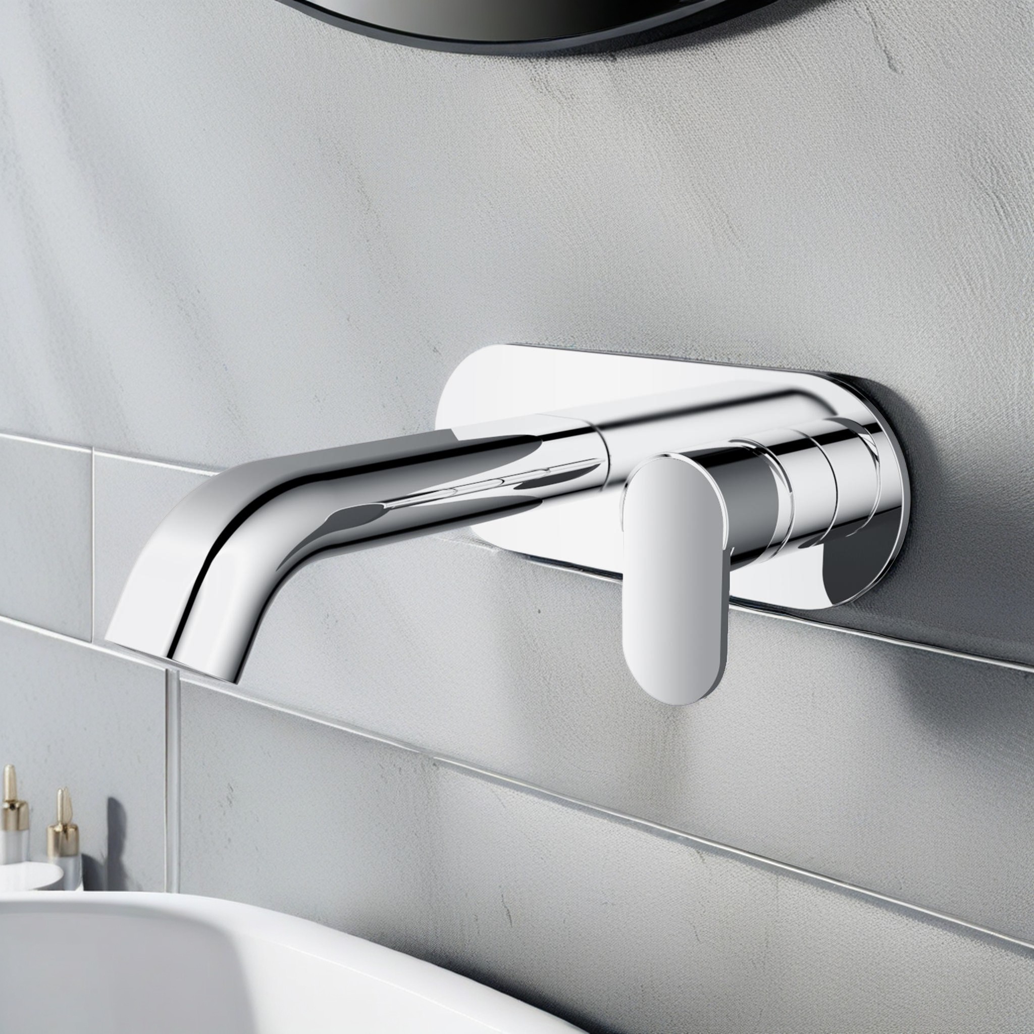 In wall basin mixer