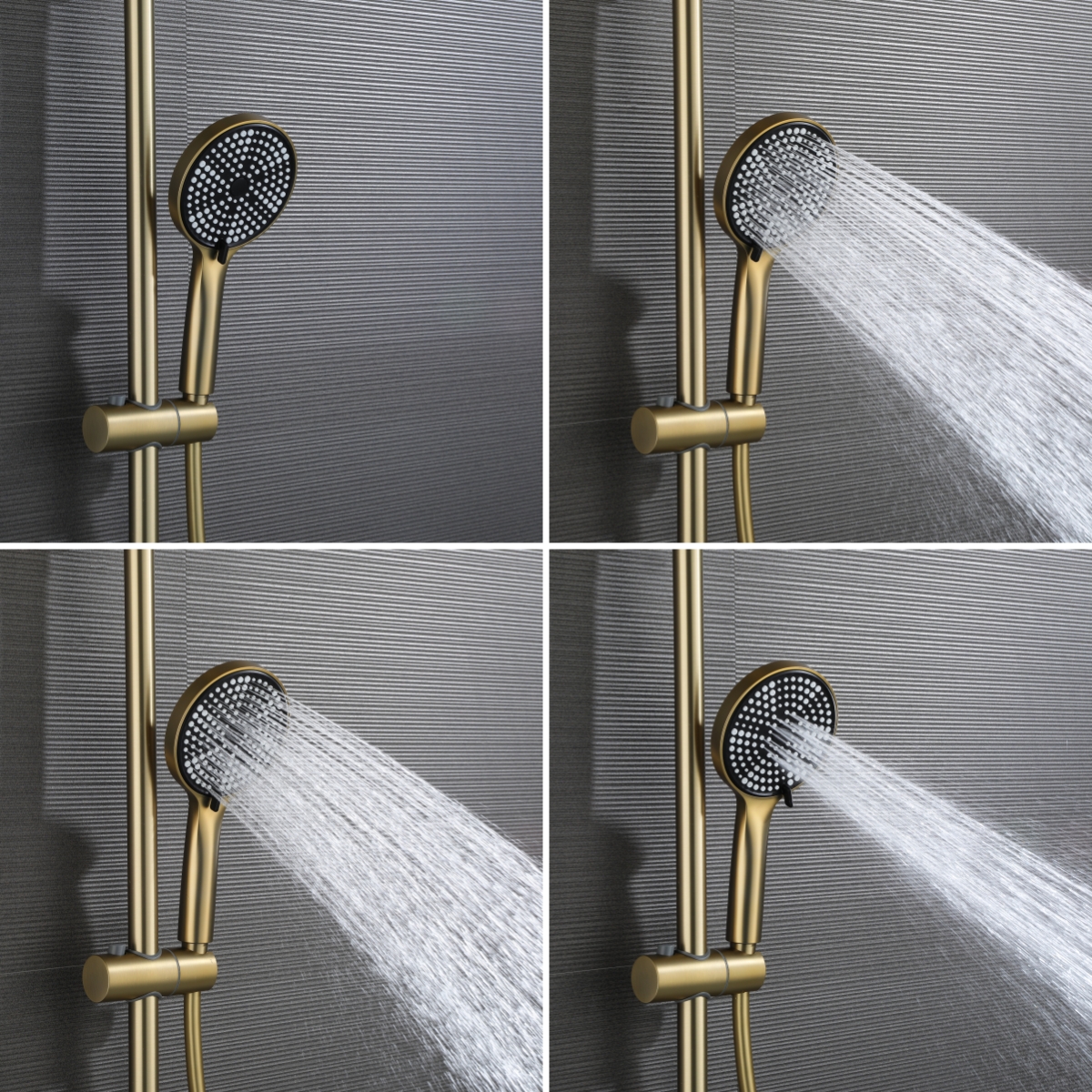 3 Function Thermostatic Bathroom Shower Set Wall Mounted Pressurized Shower Faucet Set