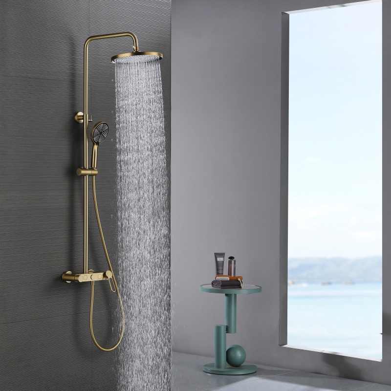 3 Function Thermostatic Bathroom Shower Set Wall Mounted Pressurized Shower Faucet Set