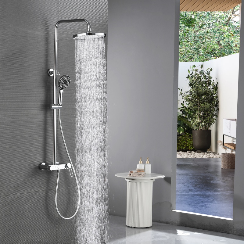 3 Function Thermostatic Bathroom Shower Set Wall Mounted Pressurized Shower Faucet Set