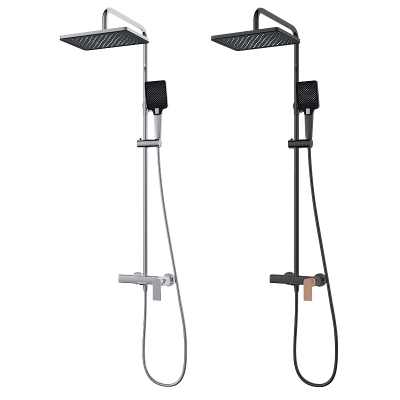 Brass Shower Faucet Set Rainfall Shower Set System Luxury Handheld Head Bathroom Shower System Set
