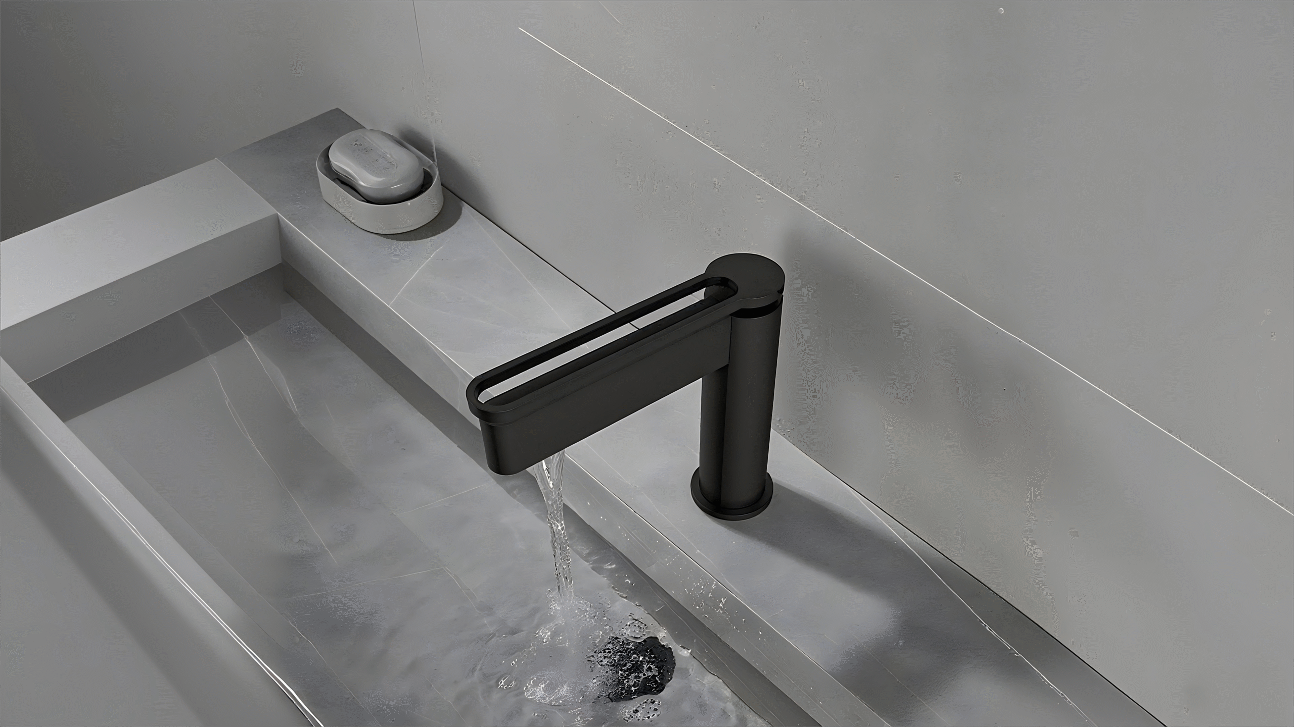 omeShow Runway Series gold black basin faucet precision contours athletic track - inspired design
