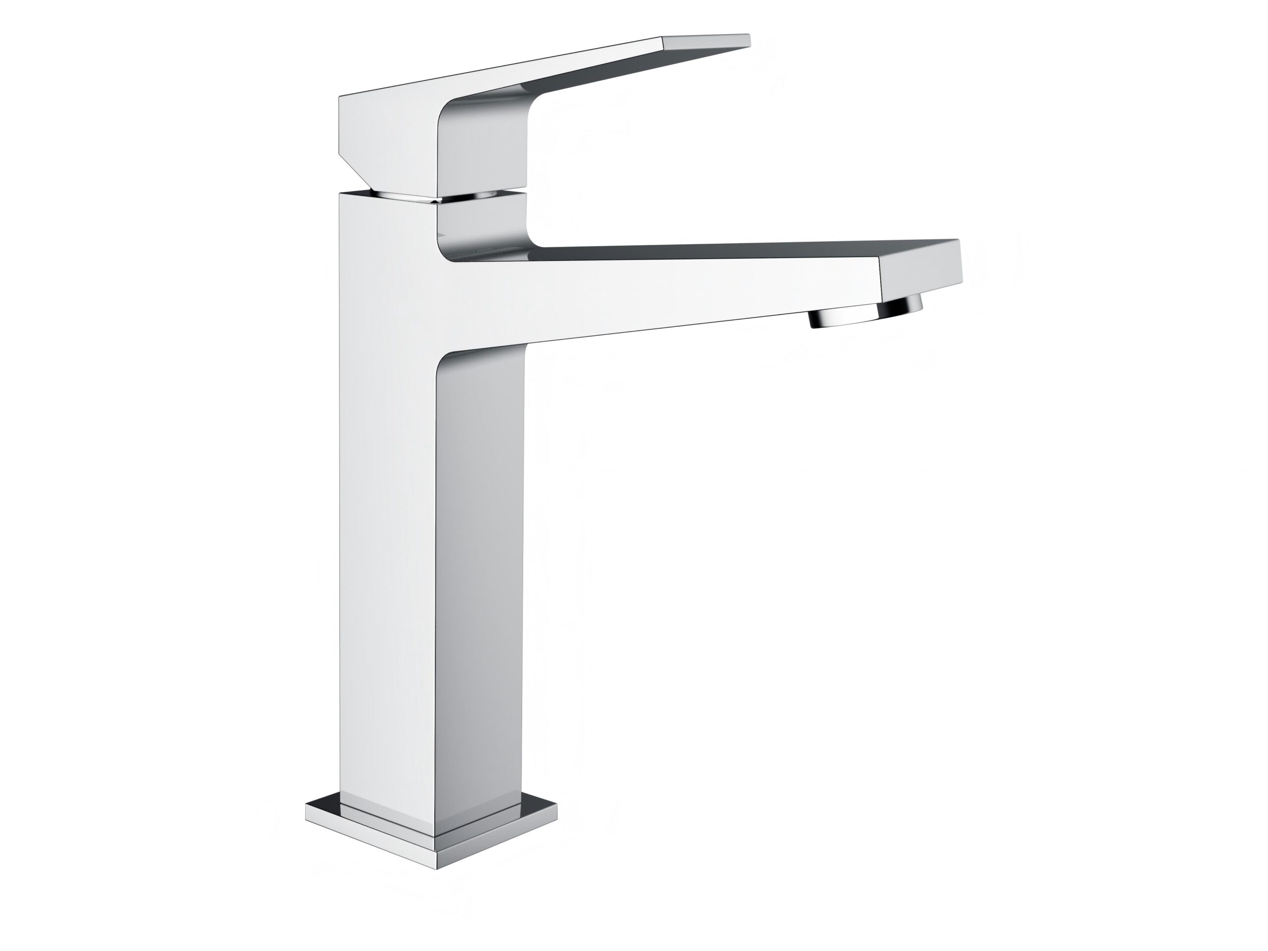 HomeShow Wild Series silver basin faucet, sleek single - hole design, modern bathroom fixture, polished chrome finish