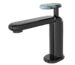 Cobble Series faucet in matte black with stone handle, stylish bathroom tap