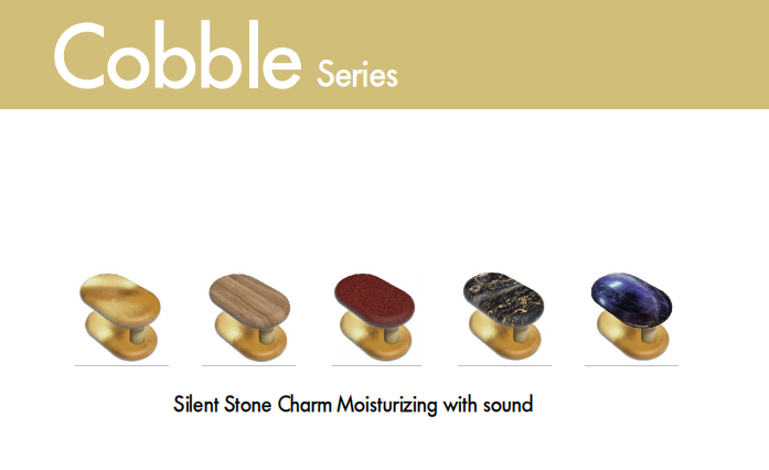 Cobble Series handles with various stone textures, 
