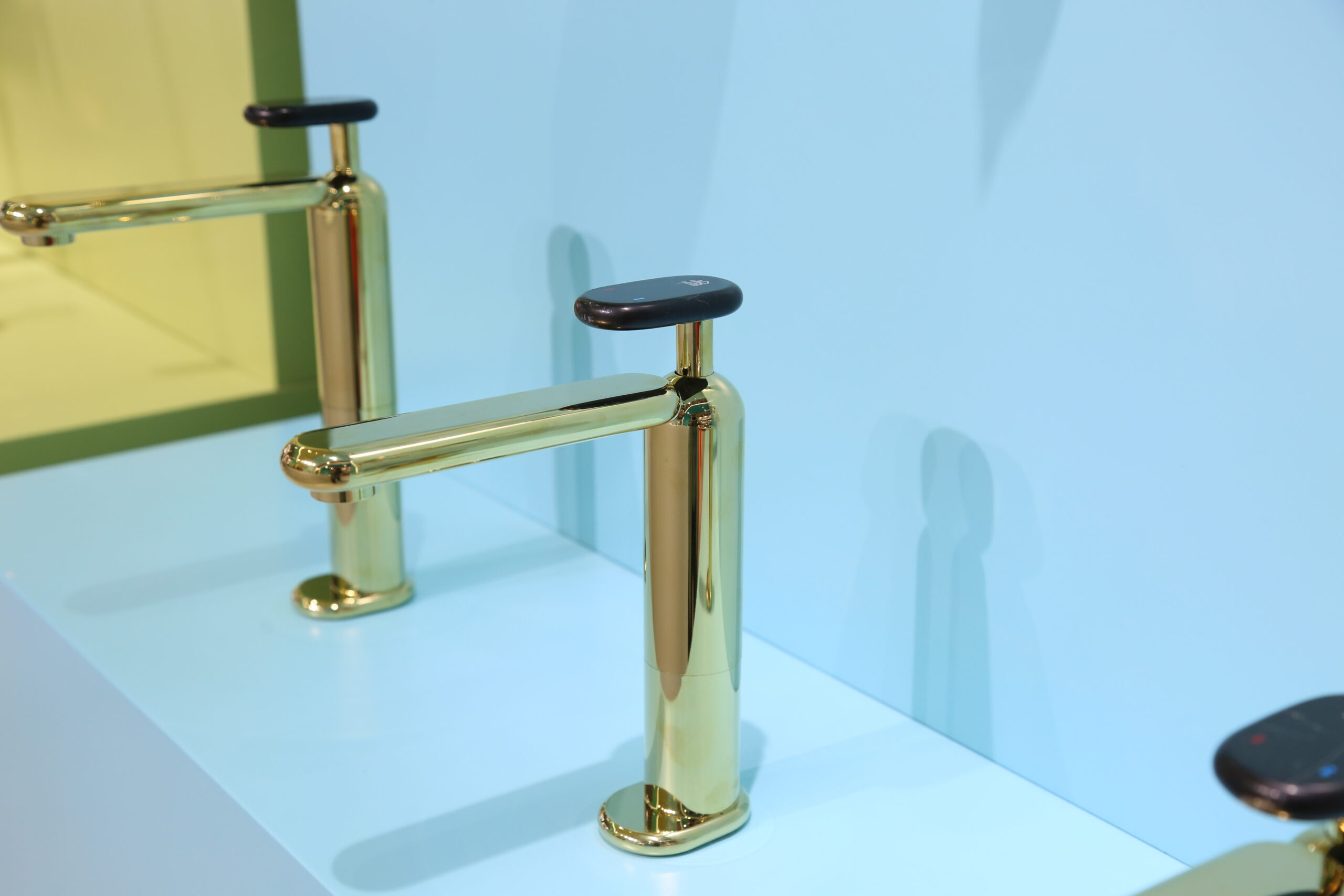 Gentle and serene water flow from the Cobble Series basin faucet, embodying natural tranquility.